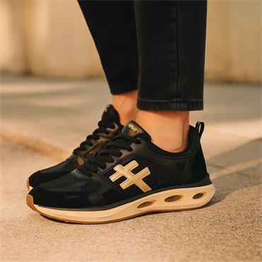 Another Trend X Mesh Upper Sport Trainer - Black Gold